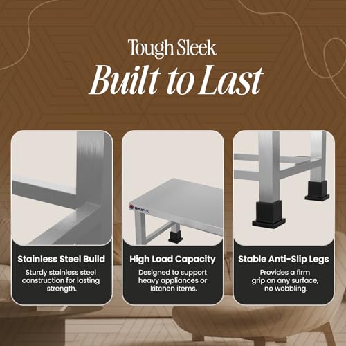 Image of MILAD SAIFIX Stainless Steel Stool for Home, Kitchen, Office, Furniture (34 L x 20 W x 22 H CM's, New)