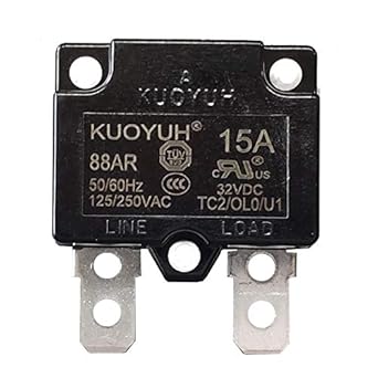 KUOYUH Circuit Breaker 88AR series 125/250VAC 50/60Hz (1 piece) (15 Amp)