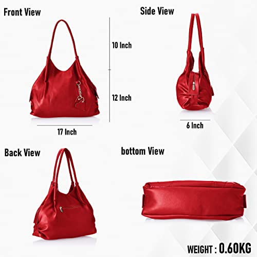 Fostelo Women's Vegan Leather Style Diva Handbags Shoulder Hobo Bag Ladies Purse (Large) (Image - 3)