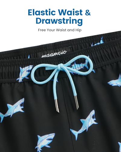 Image of maamgic Mens Swim Trunks with Compression Liner 5 Inch, Quick Dry Bathing Suit with Zipper Pockets, No-Chafing Swim Shorts