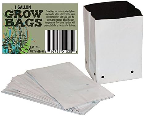 Plastic Grow Bags - 2 Gallon (Polyethylene) Pack of 50