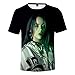 Produktbild Billie Eilish T-Shirt T-Shirt Kinder-T-Shirt Tops Under Jungen und Mädchen Hemd Trendy Mode-wildes Sport-beiläufige Unisex (Color : A09, Size : Height-175cm(Tag L))