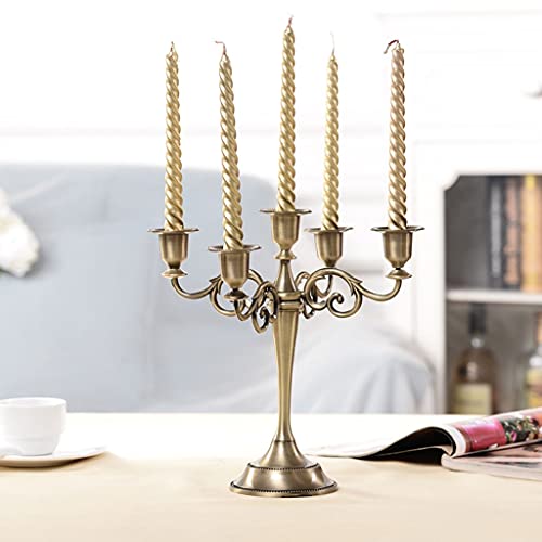 Elegante portacandele conico a 3 bracci in bronzo, perfetto per matrimoni, feste di Natale, feste e decorazioni per la casa, elegante candelabro in metallo per decorazione di eventi e accenti da