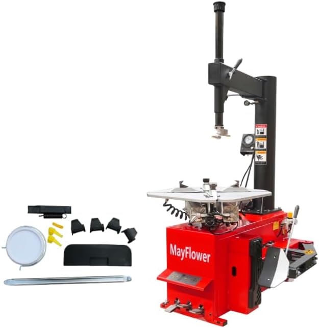 MAYFLOWER - 3.0 HP Tire Changer Wheel Changer Machine 980 Bead Blaster Red Edition / 1 Year Full Warranty