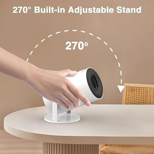 Image of Portable Mini Projector, 4K 1080P Full HD Projector, Support Video Projector, WiFi 5G BT 5.0, Cinema Projector 180 Can Be Rotated, Android 11, Compatible with TV Stick for Adult's, Home Cinema, Compatible for Kids and Adults C2