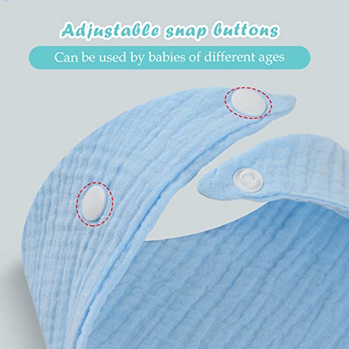 WD&CD 4 Stück Baby Dreieckstuch Lätzchen, Doppellagig Weiche & Absorbierende Musselin Halstüch Sabberlätzche mit 2 Verstellbares Druckknopf - A