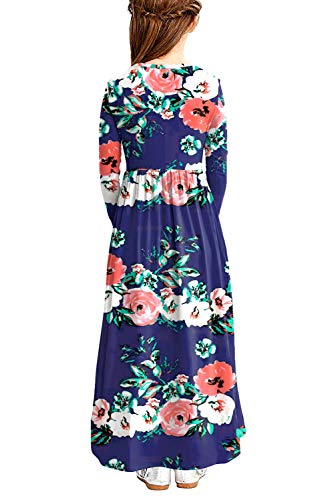 storeofbaby Girls Casual Maxi Floral Dress Long Sleeve Holiday Dresses with Pockets2