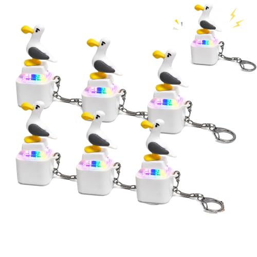 Seagull Mine Button Keychain Rechargeable Fidget Clicker with Real Sound & LED Light Funny Interactive Desk