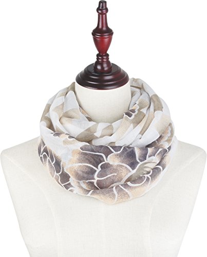 Fall Winter Soft Lightweight Polygon Flower Sheer Infinity Scarf for Women3