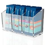 First-zgel Drink Packet Organizer, Magnetic Water Packet Organizer for Fridge, Premium Acrylic Drink Mix Holder Container with 3 Compartments for Kitchen Organizers and Storage