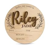 Personalisiert Name, Baby-Ankündigung Schild, Willkommensschild für Neugeborene individueller Babyname Neugeborenen-Geschenk, Neugeborenes Baby, Babyparty-Geschenk, Willkommen Schilder holz (Design 3)
