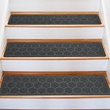 OXKVPVF Peldaños de escalera, hexagonal, gris, 15