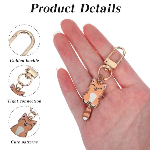 Image of Cute Keychains, Metal Cartoon bag charm, 3PCS Cat Keychains, Metal Printed Kawaii Key Chain Charms for Handbag Decoration