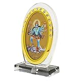 BISMAADH Car Dashboard Oval Shape Acrylic Showpiece Figurine Religious Idol Statue for Office & Home Décor (Kali Ma)