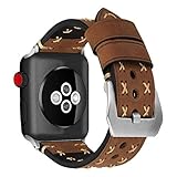 MroTech Armband kompatibel für iWatch 42mm Uhrenarmband 44mm Watch Band Leder Vintage Lederarmband...