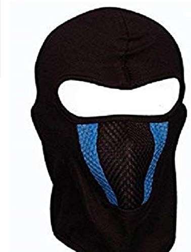 H Store 2Pc Full Black Black Blue Dust Proof Face for Bike, Ski, Cycling, Running, Hiking HS01