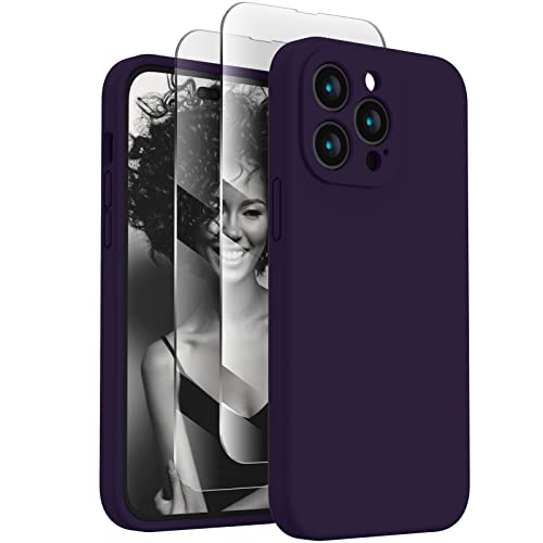 Image of FireNova Designed for iPhone 14 Pro Case, Silicone Upgraded [Camera Protection] Phone Case, Soft Anti-Scratch Microfiber Lining Inside, 6.1 inch, Purple