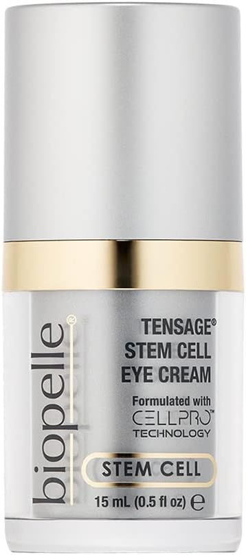 Biopelle Tensage Stem Cell Eye Cream, Under-Eye Cream for Dark Circles, Puffiness, and Bags with CellPro Technology, Caffeine, Retinol, and Peptides, 0.5 Oz