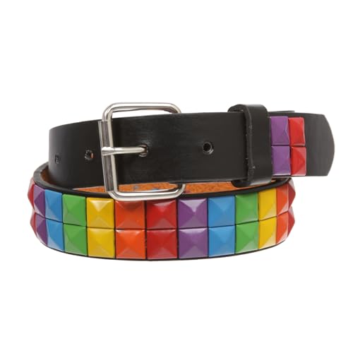 Kids' Rainbow Studded Leather Belt – Snap-On for Custom Buckles2