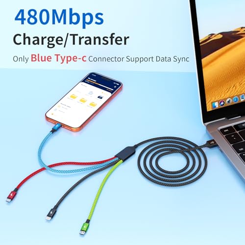 Cable de carga múltiple versátil 4 en 1 con conectores Micro USB y tipo C dobles 4