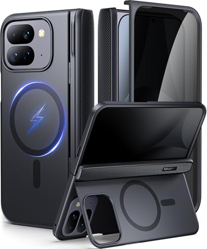 TONGATE �}�O�l�b�g�� Pixel 10 Pro Fold �P�[�X�X�^���h�t���A[MagSafe�Ή�]����Google 10Pro Fold �X�}�[�g�t�H���P�[�X�����X�N���[���v���e�N�^�[���q���W�t�� Google Pixel Fold3 2025