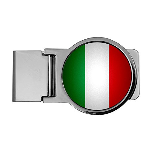 ExpressItBest Premium Money Clip - Flag of Italy (Italian) - Round Design