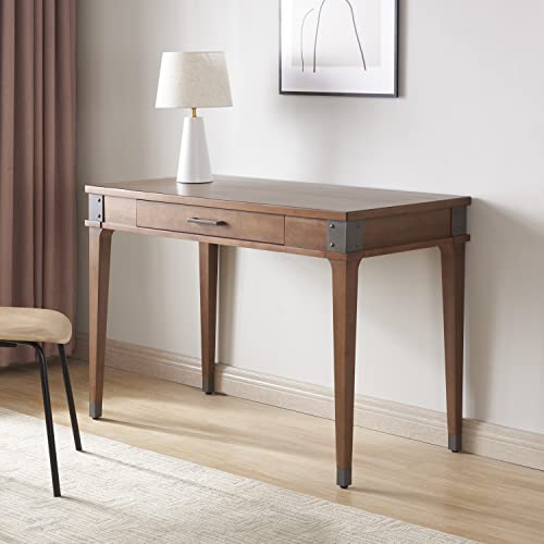Image of Leick Home 84401 Leick Home Laptop Desk with Drawer in Aged Barrel 1 Drawer in Aged Barrel
