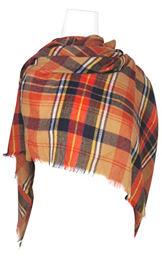 VIVIAN & VINCENT Triangle Fall Winter Soft Plaid Scarfs for Women Scarf Warm Shawls and Wraps4