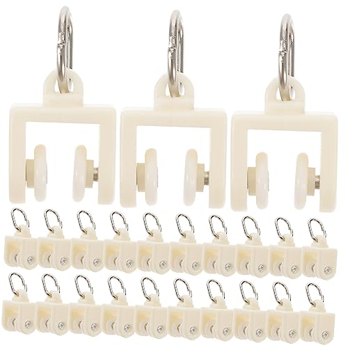WHAMVOX Ruedas Deslizantes para Cortinas 50 Piezas Acero Inoxidable Poleas de Riel Curva Silenciosas Alta Resistencia Accesorios para Hogar Oficina Dormitorio