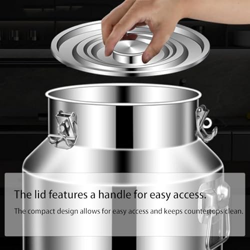 Durable Stainless Steel Milk Bucket with Tap & Sealed Lid - Versatile Wine Pail & Transport Container for Milk, Wine, Liquids & Solids - Essential Kitchen Storage Solution 18L