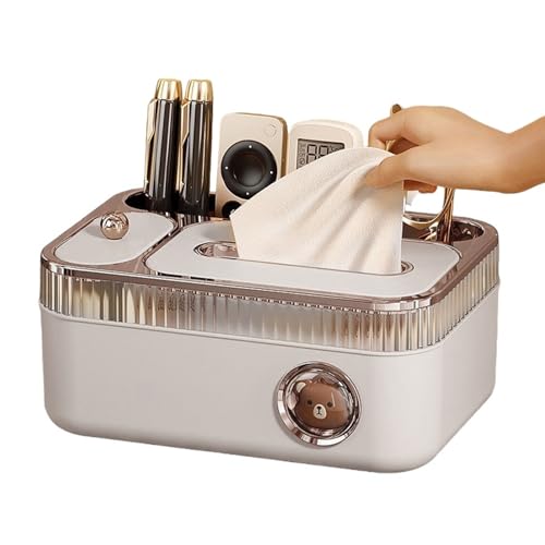 Organizador De Cajas De Pañuelos Con Almacenamiento, Funda Organizadora Para Caja De Pañuelos, Organizador De Almacenamiento Con Soporte Para Mandos A Distancia Y Dispensador De Mesa Para Hogar, Coche