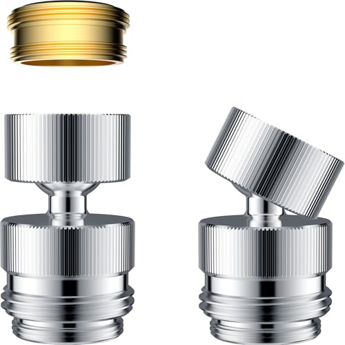 Hibbent Sink Faucet to Garden Hose Adapter, 360-Degree Swivel 55/64 Inch Female Thread, Sink Hose Attachment for Faucet Adapter Connector, Chrome Female Adapter Chrome