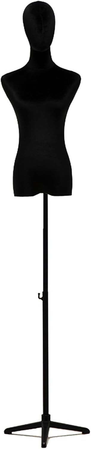 Adjustable Female Mannequin Dress Form with Tripod Base, Clothing & Jewelry Display - Includes Head for Enhanced Presentation