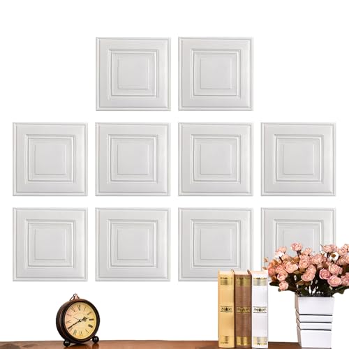Genérico paneles de pared 3D, 10 paneles de imitación ladrillos, 34,8 x 34,8 cm 3D impermeable extraíble para techo sótano y salón