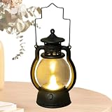 Lámpara de interior LED de Farol de queroseno - Acabado decorativo retro vintage + Asa de transporte integrada Diseño colgante - Para alféizar de ventana de mesa Iluminación para estantes