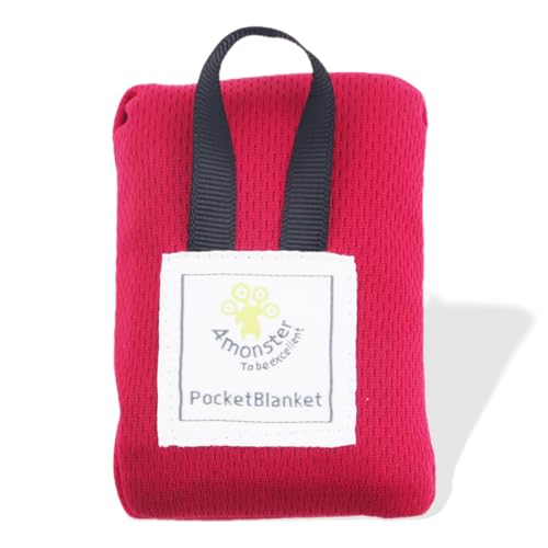 ZOWEXIQ Mini Picknickdecke Ultraleicht ultradünne tragbare Stranddecke, Stranddecke, Outdoor Decke für Strand, Picknick, Camping und Wandern (Rot)