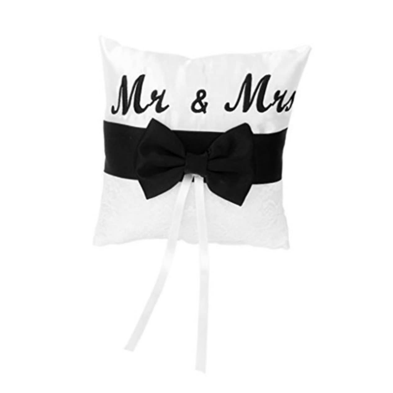 STOBAZA 2stücke Satin Ringkissen Mit Schleife Für Hochzeiten Design Schwarz Für Zeremonien Und Verlobungen Handgefertigt Satin