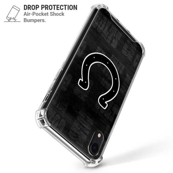 Skinit Clear Phone Case Compatible with iPhone XR - Officially Licensed NFL Indianapolis Colts Black & White Design