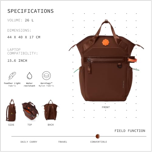 Image of Switch 26L Convertible Laptop Backpack 15.6 Inch | Water Resistant 2-In-1 Backpack Tote With Detachable Straps Snap Closure Lightweight Nylon Fabric Luggage Strap Men Women
