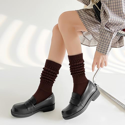 Image of Forwe 3 Pairs Slouch Socks for Women Size 9-11 Soft Extra Long Scrunch Knee High Boot Socks