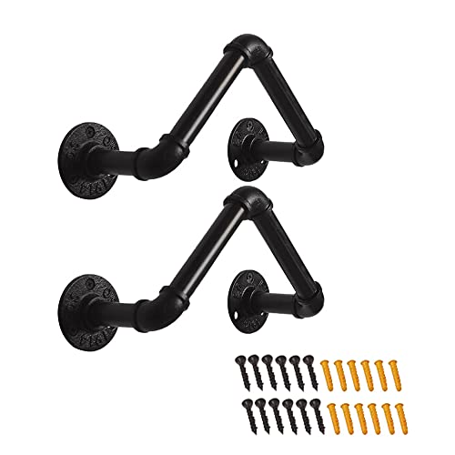 MANNIFEN 2 Stück Wein-Wandhalter, Metall-Weinregal, Weinflaschen-Display-Halter, Wandbehang, Rotweinflaschen-Organizer, Regale zur Aufbewahrung von Getränken/Likörflaschen, Schwarz Cover