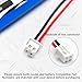 elxjarcell (2-Pack) 3.7V 4000mAh Li-ion Rechargeable Battery with Wire JST XH2.54/2P Connector for DIY Electronics Toys Lighting Equipment