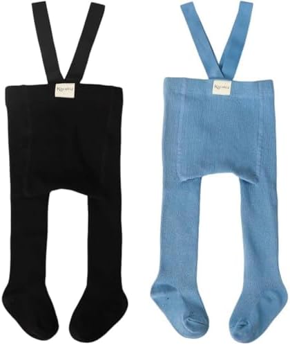AOOPOO 2 Pack Baby Plain Leggings Toddler Cotton Ribbed