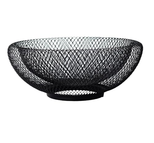 JYARZ Cesta de Frutas de Estilo Moderno Plato De Fruta De Estilo Nórdico Para Sala De Estar, Cuenco Para Aperitivos, Cesta De Almacenamiento, Organizador De Cocina Plato Decorativo(Black)
