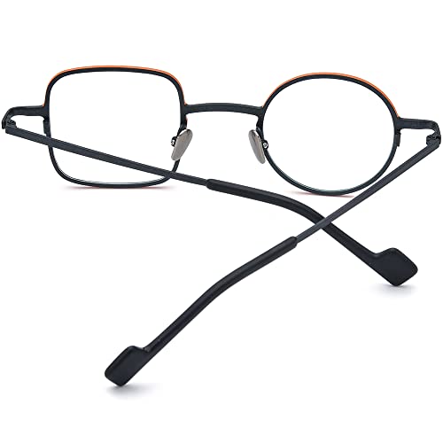 Image of FONEX Colorful Titanium Glasses Frame Men Left Round Right Square Optical Eyeglasses Women F85747