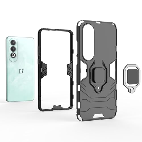 IMIRST Case for OnePlus Nord CE4 Military Grade Heavy Duty Shock Absorbing Scratch Resistant Sleek Robust Protective Cover with Ring Compatible with OnePlus Nord CE4 5G. HB Black - Image 4
