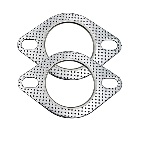 Image of 2-Pack Exhaust Flange Gaskets Durable Flat Muffler Donut Seal Rings, Automotive Exhaust Gaskets with 2-Bolt Holes (2.25inches)