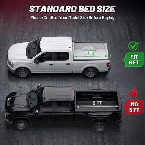 Image of BDFHYK Hard Tri Fold Tonneau Cover Fits Toyota Tacoma 2024-2026 6 FT Bed, Waterproof Low Profile Truck Bed Cover with Anti-Theft Lock, Easy Install for Camping and Work Trucks
