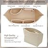 Doxo Purse Organizer Insert for Handbags,Felt with Multiple Pockets,Suitable for Longchamp Le Pliage Small Tote Bags (S,Beige)