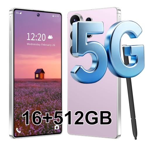 Image of Ofinsut S26 Ultra 5G Unlocked Smartphone,16GB+512GB Cell Phone for Android 15, 6.99" Unlocked Cell Phone, 7000mAh, 68MP+108MP Dual Camera/Dual SIM/Fingerprint Lock/Face,Pink